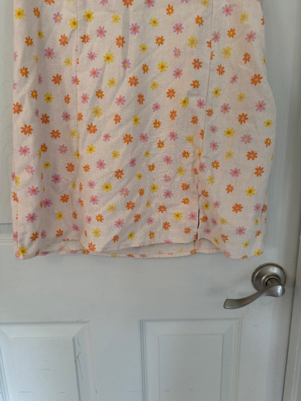 Elodie Flower Power Halter Top Mini Dress Sun Ivory Cream Linen Blend Smocking M - Picture 4 of 12
